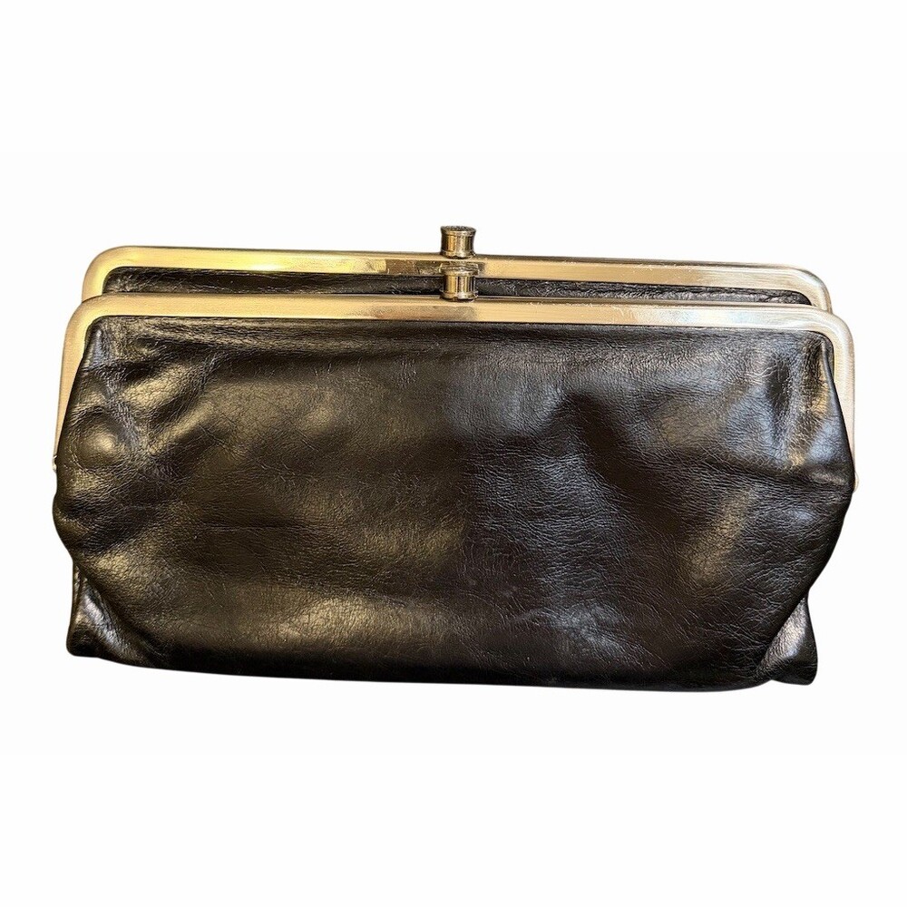 HOBO Black Leather International Lauren Clutch Wallet